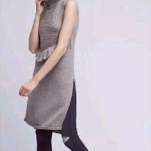 Morgan Carper Nomad gray wool blend turtleneck knee length sheath dress XS
 b24 - Picture 14 of 15